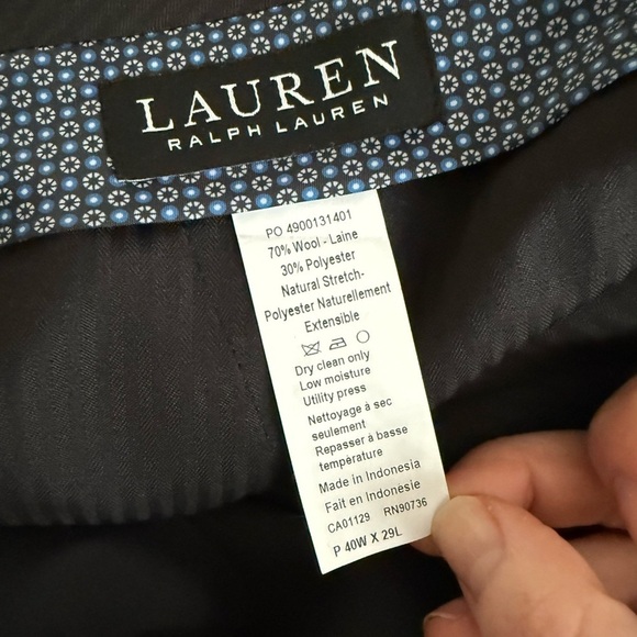 Lauren Ralph Lauren Black Label Grey Modern Wool Blend Dress Pants 40W X 29L - Picture 7 of 7